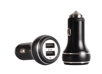 Adapter samochodowy USB 2xUSB 3.1A metal Tel1