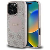 Etui Guess iPhone 16 Pro 6.3" różowy Circle Classic Logo z Magsafe GUHMP16LP4PGRSGP