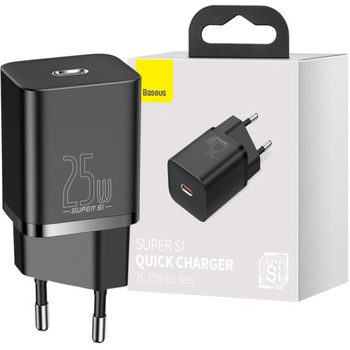 Baseus ładowarka sieciowa Super Si 1xUSB-C PD 25W Power Delivery czarna