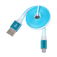 Kabel micro USB niebieski /metalowa końcówka
