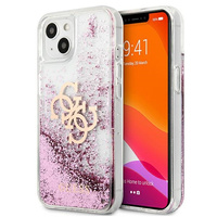 Etui Guess iPhone 13 różowy hard case 4G Big Liquid Glitter GUHCP13MLG4GPI