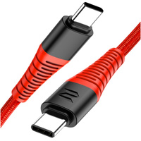 Rock Space kabel usb 2 x usb typ C Power Delivery wzmacniany 3A 60W Z11 100cm czerwony