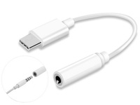 Adapter HF micro usb Typ C na jack 3,5mm biały