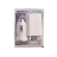 Zestaw 3w1 iPhone 5 ładowarka sieciowa, samochodowa, kabel usb