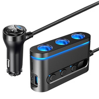 eXtreme ładowarka samochodowa 3xUSB 2xPD + 1xQC 78W + 3gniazda zapalniczki z przewodem 1m + woltomierz