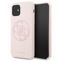 Etui Guess iPhone 11 jasnoróżowy hard case Silicone 4G Tone On Tone GUHCN61LS4GLP