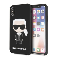 Etui Karl Lagerfeld iPhone X/Xs hard case czarny Silicone Iconic KLHCPXSLFKBK