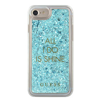 Etui Guess iPhone 7/8 niebieski hard case Liquid Glitter Party GUHCP7GLUQBL