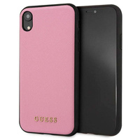 Etui Guess iPhone XR różowe hard case Saffiano GUHCI61SLSAPI