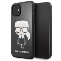 Etui Karl Lagerfeld iPhone 11 czarny hard case Iconic Karl Glitter KLHCN61DLFKBK