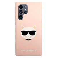 Etui Karl Lagerfeld Samsung S22 Ultra hard case różowy Silicone Choupette Head KLHCS22LSLCHPI