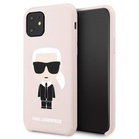 Etui Karl Lagerfeld iPhone 11 jasno-różowy hard case Silicone Iconic KLHCN61SLFKPI
