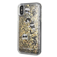 Etui Karl Lagerfeld iPhone X/Xs czarno- złoty hard case Glitter KLHCPXROGO