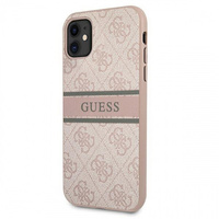 Etui Guess iPhone 11 różowy hard case 4G Stripe GUHCN614GDPI