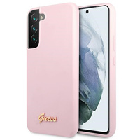 Etui Guess Samsung S22 lawendowy hard case silicone Script Metal Logo GUHCS22SLSLMGLA