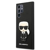 Etui Karl Lagerfeld Samsung S22 Ultra hard case czarny Saffiano Ikonik Karl`s Patch KLHCS22LOKPK