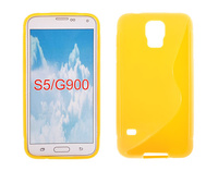 Futerał Back Case Samsung Galaxy S5 wzór S żółty