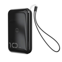 Baseus Power Bank 10000mAh / 3A / 18W Mini S z ładowaniem indukcyjnym czarny