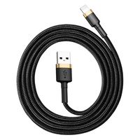Baseus kabel Cafule nylonowy iPhone - Lightning czarno-złoty 100cm 2.4A