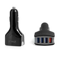 Adapter samochodowy 4xUSB 7A GT QC 3.0 czarny