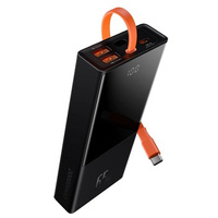 Baseus Power Bank 20000mAh / 65W z wyświetlaczem 2 x USB QC 3.0 + PD czarny z kablem typ C / Elf /