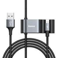 Baseus HUB ładowania z kablem Lightning + 2xUSB czarny 3A