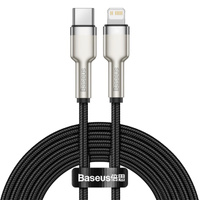 Baseus kabel Cafule Metal nylonowy usb Typ C - Lightning iPhone Power Delivery czarny 100cm 20W