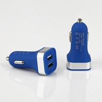 Adapter samochodowy Mini  Pro USB 2xUSB 3.1A niebieski