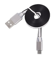 Kabel micro USB czarny /metalowa końcówka