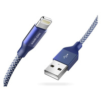 Kabel Rock iPhone 6/7/8/X MFI niebieski wzmacniany 100cm