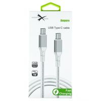 Kabel usb 2xusb Typ C Power Delivery 1m biały Ampere