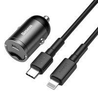 Baseus ładowarka samochodowa Tiny Star Power Delivery z kablem usb C - Lightning 18W