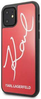 Etui Karl Lagerfeld iPhone 11 czerwony hard case Signature Glitter KLHCN61DLKSRE