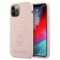Etui Karl Lagerfeld iPhone 12 Pro Max 6.7" różowy Silicone Ikonik Outline KLHCP12LSILTTPI