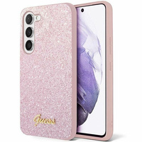 Etui Guess Samsung S24 różowy hard case Glitter Script GUHCS24SHGGSHP