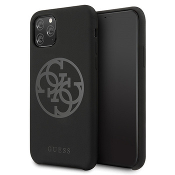 Etui Guess iPhone 11 Pro czarny hard case Silicone 4G Tone On Tone GUHCN58LS4GBK
