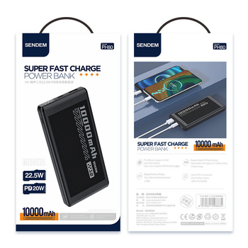 Sendem Power Bank 10000mAh QC + PD 22.5W czarny