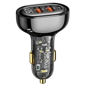 USAMS ładowarka samochodowa 3xUSB: 2x Quick Charge + 1x Power Delivery  80W czarna (CC159)