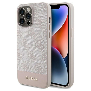 Etui Guess iPhone 15 Pro Max 6.7" różowy hard case 4G Stripe Collection GUHCP15XG4GLPI