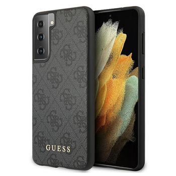 Etui Guess Samsung S21 szary hard case 4G Metal Gold Logo GUHCS21SG4GFGR