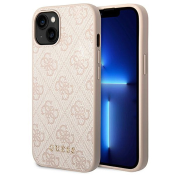 Etui Guess iPhone 14 Plus 6.7" różowy hard case 4G Metal Gold Logo GUHCP14MG4GFPI