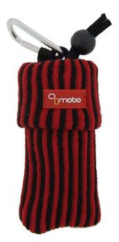 Skarpeta Mobo prążki czarno – czerwona pionowa