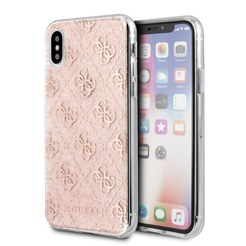 Etui Guess iPhone XS Max różowe hard case Glitter GUHCI65PCU4GLPI