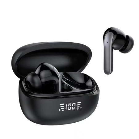 X-Beat słuchawki bezprzewodowe bluetooth 5.3 ENC + ANC + stacja dokująca czarne extreme style