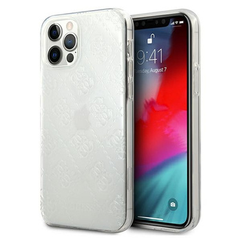 Etui Guess iPhone 12 / 12 Pro 6.1" transparent hard case 4G 3D Pattern Collection GUHCP12M3D4GTR