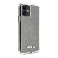 Etui Guess iPhone 11 srebrny hard case Glitter GUHCN61PCGLSI