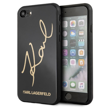 Etui Karl Lagerfeld iPhone 7/8 czarny hard case Signature Glitter KLHCI8DLKSBK
