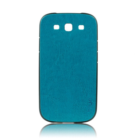 Etui Blun Samsung S3 i9300 niebieskie - skóra