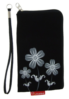 Saszetka Mobo kwiatek czarno – szary