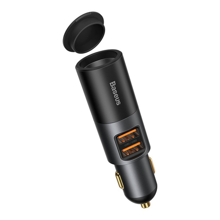 Baseus ładowarka samochodowa Share Together 2xUSB Quick Charge z gniazdem zapalniczki 120W szara